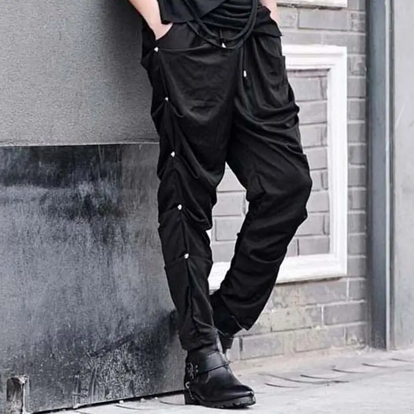 Spring Korean Version And Summer Large Size New Fashion Personality Casual Loose Rivet Multi-pocket Black Harem Men Pants/m-2xl 
Spring Korean Version And Summer Large Size New Fashion Personality Casual Loose Rivet Multi-pocket Black Harem Men Pants/m-2xl