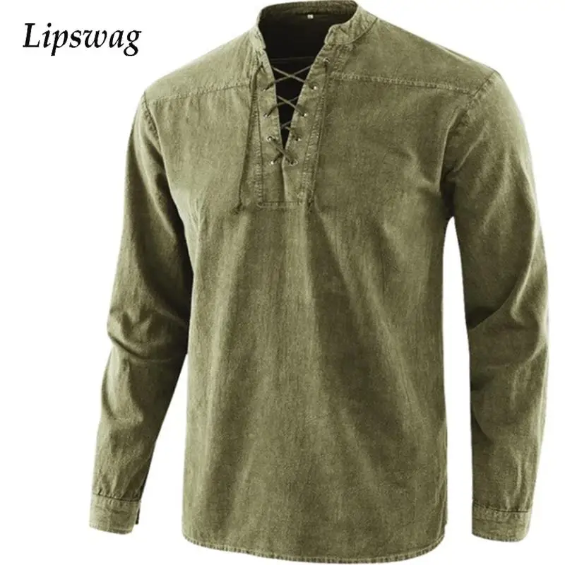 Осенняя рубашка с V-образным вырезом и шнурком, модные повседневные рубашки в стиле ретро 2021, свободные однотонные Топы в стиле Харадзюку, пу... 
Осенняя рубашка с V-образным вырезом и шнурком, модные повседневные рубашки в стиле ретро 2021, свободные однотонные Топы в стиле Харадзюку, пу...