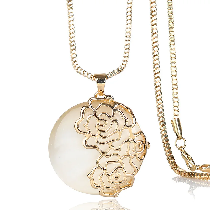 C979 New Rose Flower Long Sweater Chain Clothes Accessories Alloy Opal Pendant Necklace For women Jewelry
C979 New Rose Flower Long Sweater Chain Clothes Accessories Alloy Opal Pendant Necklace For women Jewelry