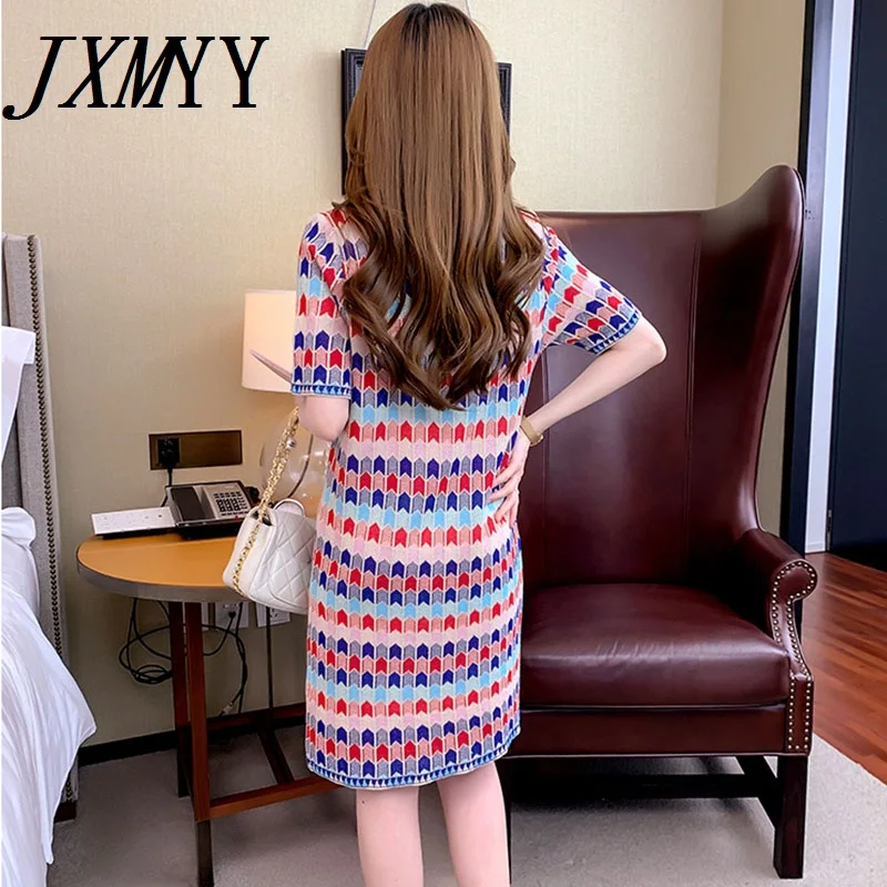 Temperament Round Neck Ice Silk Knitted Dress Female 2021 Spring And Summer New Color Matching Striped T-Shirt Skirt Trend JXMYY
Temperament Round Neck Ice Silk Knitted Dress Female 2021 Spring And Summer New Color Matching Striped T-Shirt Skirt Trend JXMYY