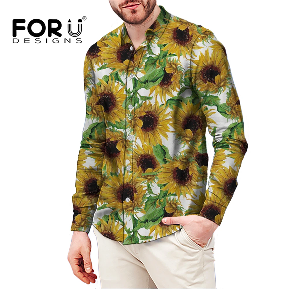 FORUDESIGNS Yellow Sunflower Print Male Casual Shirt Slim fit Floral Printed Beach Hawaiian Button-Down Dress Shirt For Mens
FORUDESIGNS Yellow Sunflower Print Male Casual Shirt Slim fit Floral Printed Beach Hawaiian Button-Down Dress Shirt For Mens