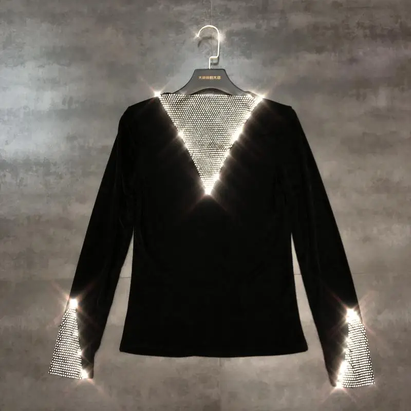 New hollow out diamond light spliced elastic render unlined upper garment female small unlined upper garment of a T shirt
New hollow out diamond light spliced elastic render unlined upper garment female small unlined upper garment of a T shirt