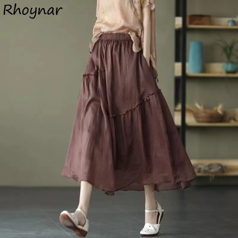 Skirts Women Summer Solid Simple Vintage Lady Natural-factors Soft Casual Asymmetrical Daily Sweet Korean Style Chic A-Line New
Skirts Women Summer Solid Simple Vintage Lady Natural-factors Soft Casual Asymmetrical Daily Sweet Korean Style Chic A-Line New