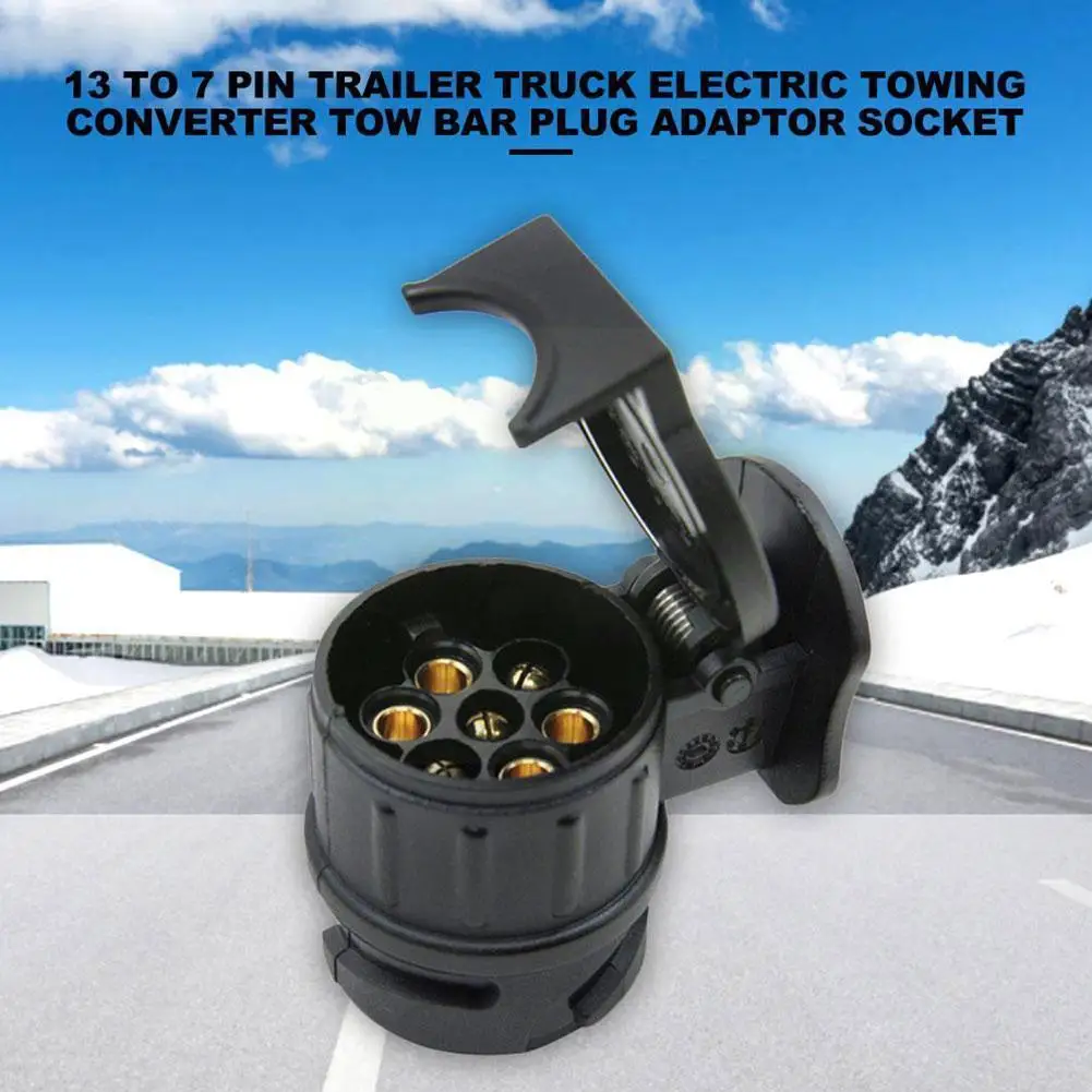 Durable 13 To 7 Pin Plug Adapter Trailer Connector Waterproof Protect Adapter Connector Towbar 12V Plugs Towing Socket B5R3
Durable 13 To 7 Pin Plug Adapter Trailer Connector Waterproof Protect Adapter Connector Towbar 12V Plugs Towing Socket B5R3