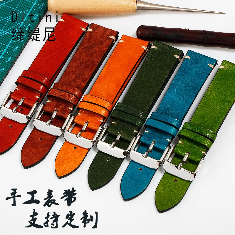 Handmade vintage watchband crazy horse leather watch straps for ROX deepsea yacht daytona gmt watches dark green brown 18 19 20 
Handmade vintage watchband crazy horse leather watch straps for ROX deepsea yacht daytona gmt watches dark green brown 18 19 20