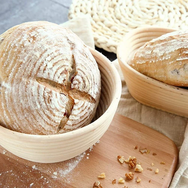 Round Oval Natural Rattan Fermentation Basket with Cloth Bread Dough Wicker Rattan Proofing Proving Baskets Kitchen Tool
Round Oval Natural Rattan Fermentation Basket with Cloth Bread Dough Wicker Rattan Proofing Proving Baskets Kitchen Tool