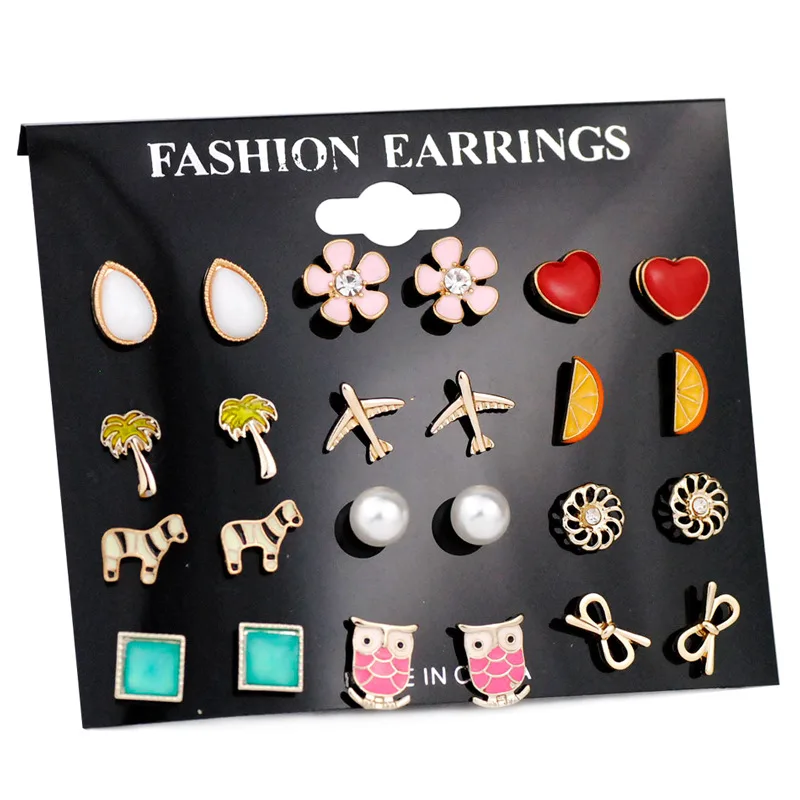 QIAMNI 12Pairs Minimalist Owl Horse Plane Orange Love Heart Flower Stud Earrings Set for Women Girls Birthday Jewelry Gift
QIAMNI 12Pairs Minimalist Owl Horse Plane Orange Love Heart Flower Stud Earrings Set for Women Girls Birthday Jewelry Gift