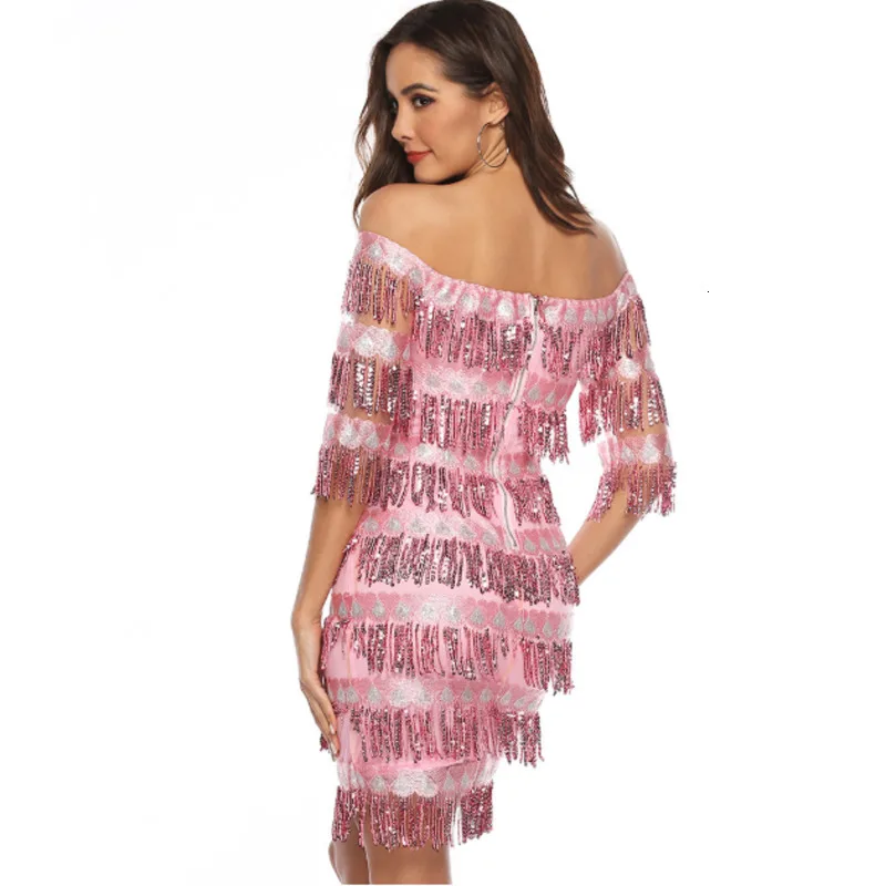 #1820 Summer Sequin Dress Women Short Sleeve Slash Neck Mini Dress With Tassel Party Night Off Shoulder Short Tight Dresses
#1820 Summer Sequin Dress Women Short Sleeve Slash Neck Mini Dress With Tassel Party Night Off Shoulder Short Tight Dresses