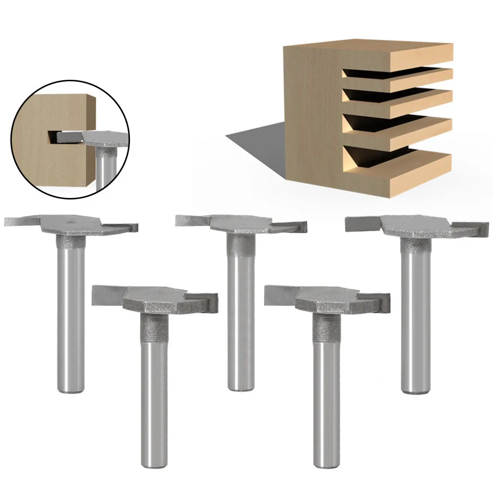 5PC/Set 1/4" 6.35MM 6MM Shank Milling Cutter Wood Carving T Type Slotting Cutter Router Bits Woodworking T-Slot Woodworking Tool 
5PC/Set 1/4" 6.35MM 6MM Shank Milling Cutter Wood Carving T Type Slotting Cutter Router Bits Woodworking T-Slot Woodworking Tool