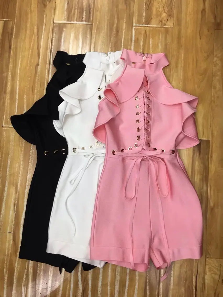 High Quality Black White Pink Bodycon Rayon Bandage Playsuits Fashion Mood Party Stretch Playsuits
High Quality Black White Pink Bodycon Rayon Bandage Playsuits Fashion Mood Party Stretch Playsuits