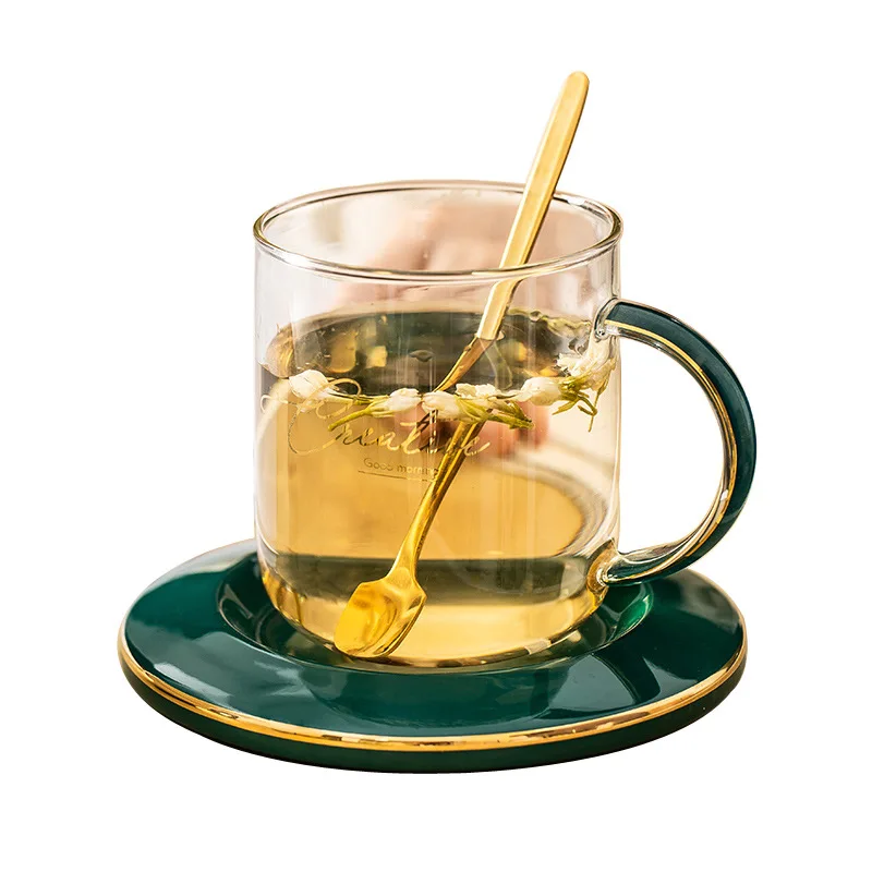 Nordic Light luxury colorful glass cup heat resistant flower tea water cup juice Mug tracing gold rimmed Cup Saucer Set
Nordic Light luxury colorful glass cup heat resistant flower tea water cup juice Mug tracing gold rimmed Cup Saucer Set