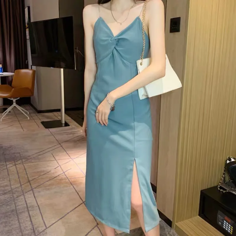 New Suspenders for Women's Dresses V-neck Sexy Solid Color Split Fork Fashion Dress Comfortable Casual Dress Summer
New Suspenders for Women's Dresses V-neck Sexy Solid Color Split Fork Fashion Dress Comfortable Casual Dress Summer