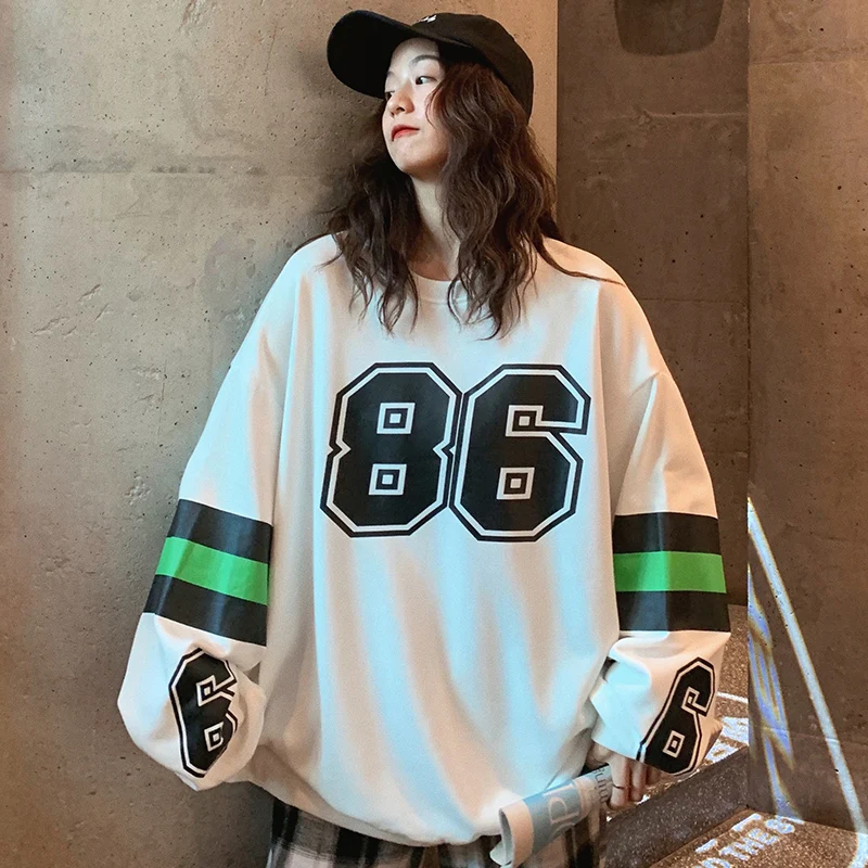 Woman Cotton O-neck Sweatshirt Letters Print Harajuku Hoodie Casual Loose Pullover Aesthetic Streetwear Fashion Oversized Tops
Woman Cotton O-neck Sweatshirt Letters Print Harajuku Hoodie Casual Loose Pullover Aesthetic Streetwear Fashion Oversized Tops