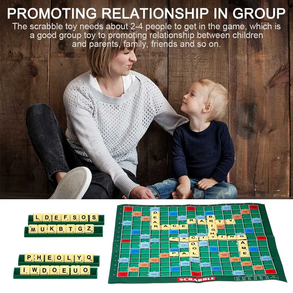 Scrabble Board Game Family Kids Adults Interesting Educational Toy Puzzle Game Toy Board Spelling Table Jigsaw Words Teaching
Scrabble Board Game Family Kids Adults Interesting Educational Toy Puzzle Game Toy Board Spelling Table Jigsaw Words Teaching