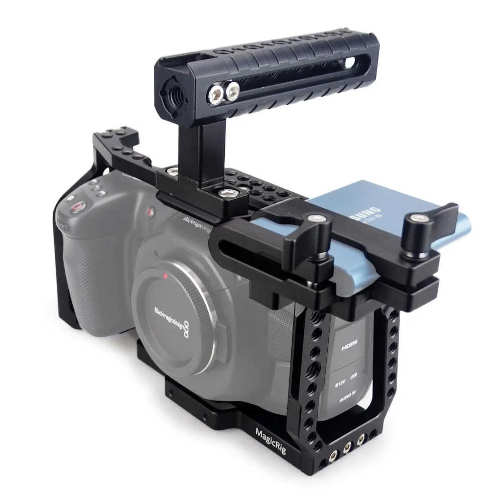MAGICRIG BMPCC 4K /6K клетка для камеры с верхней ручкой + T5 SSD держатель Blackmagic Pocket Cinema Camera
