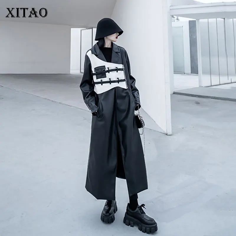 XITAO, черный плащ из искусственной кожи, черный, белый, пэчворк, на молнии, с отложным воротником, искусственная кожа, модный стиль, Европа, нов...
XITAO, черный плащ из искусственной кожи, черный, белый, пэчворк, на молнии, с отложным воротником, искусственная кожа, модный стиль, Европа, нов...