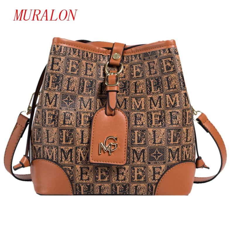 Bags 2021 Women's Brand One-Shoulder Messenger Bucket Bag Soft Leather Fashion Print Large Capacity Brown Bag Ladies Leather Bag
Bags 2021 Women's Brand One-Shoulder Messenger Bucket Bag Soft Leather Fashion Print Large Capacity Brown Bag Ladies Leather Bag
