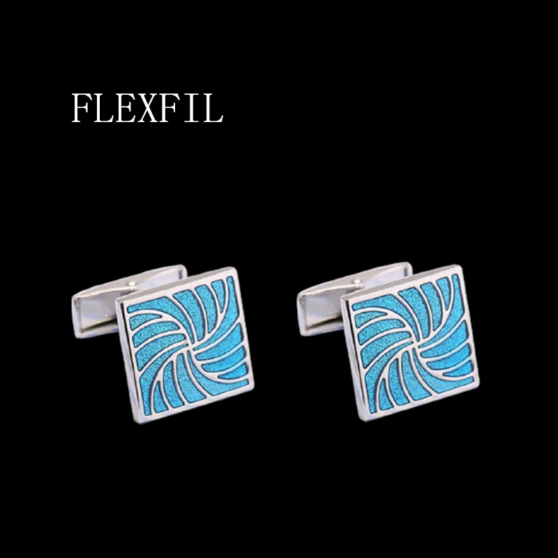 

FLEXFIL роскошные запонки для рубашки для мужчин брендовые Запонки gemelos эмалированные Металлические Свадебные украшения