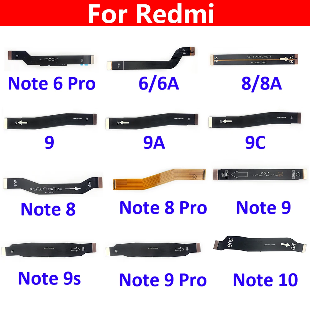 Новая материнская плата разъем гибкий кабель для Xiaomi Redmi 9 9A 9C 6 6A 8A Note 10 8 7 Pro 5