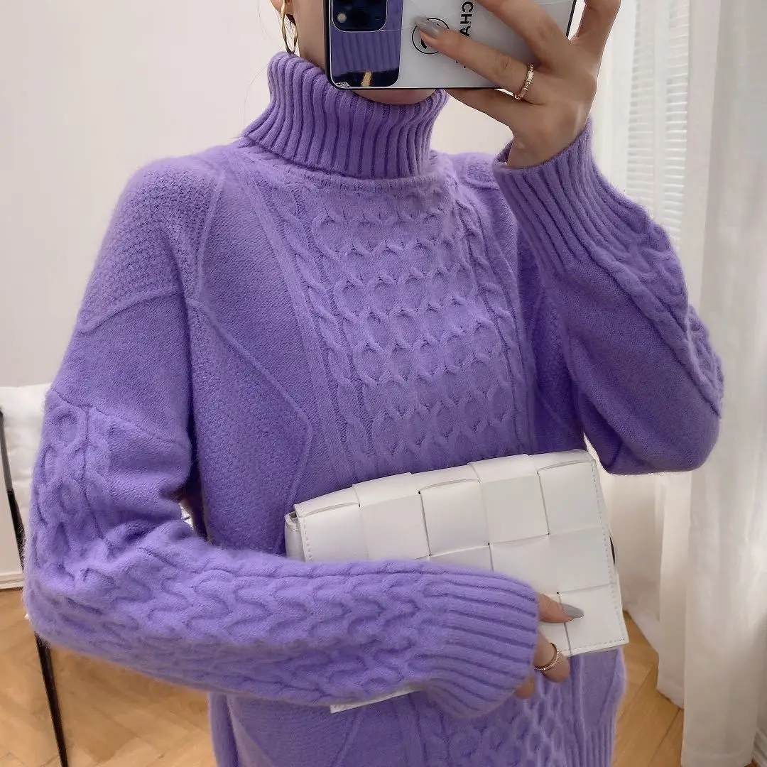 2020 Autumn and winter new winter women's sweater Korean edition loose high-necked female students solid-color thick hemp knitte
2020 Autumn and winter new winter women's sweater Korean edition loose high-necked female students solid-color thick hemp knitte