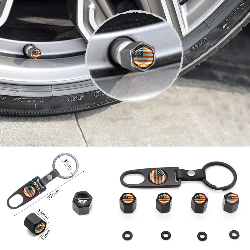 Universal valve cover for auto parts, car tire valve cover for American flag-, Equipped with a wrenchcan be used as a keychain
Universal valve cover for auto parts, car tire valve cover for American flag-, Equipped with a wrenchcan be used as a keychain