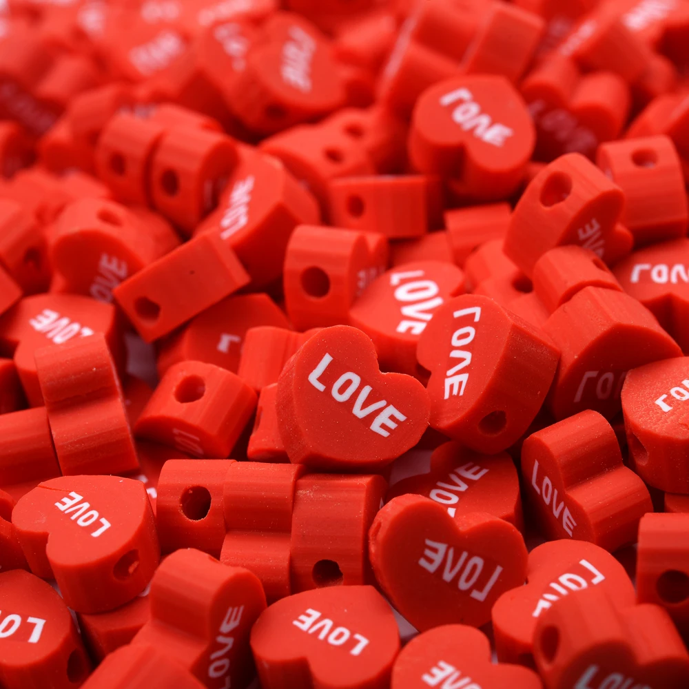 Pink/Red LOVE Heart Polymer Clay Colored Spacer Accessories Chips Loose Beads For DIY Bracelet Handicrafts Jewelry Making 10mm
Pink/Red LOVE Heart Polymer Clay Colored Spacer Accessories Chips Loose Beads For DIY Bracelet Handicrafts Jewelry Making 10mm