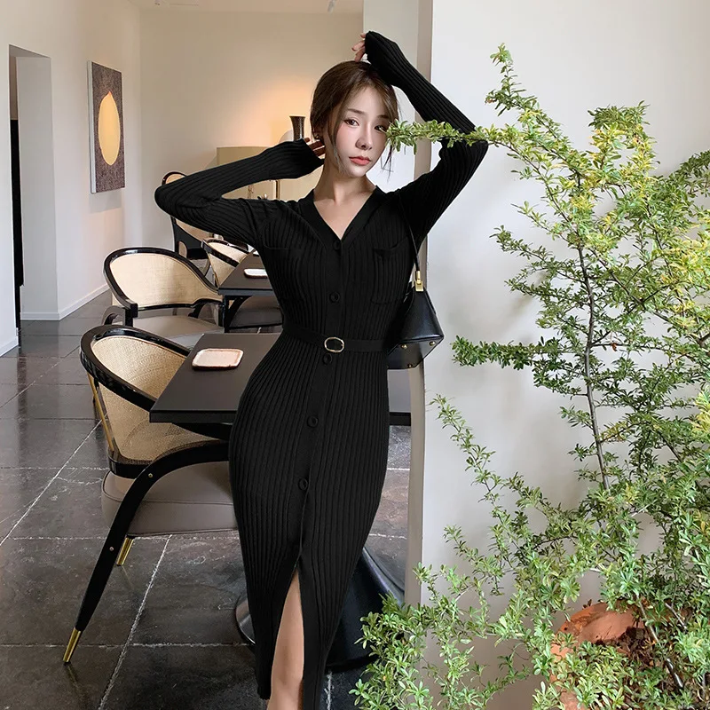 LARCI Retro Knitted Skirt Dress Sweater 2021 Autumn Winter V-neck Slimming Knitted Women Inner Match Tight-fitting Solid Color
LARCI Retro Knitted Skirt Dress Sweater 2021 Autumn Winter V-neck Slimming Knitted Women Inner Match Tight-fitting Solid Color