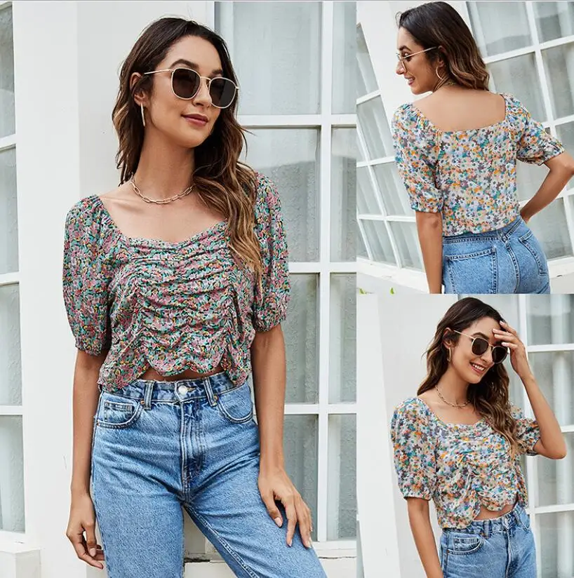 Summer New Style Square Neck Pullover Five-Point Sleeve Casual Printing Short Crop Top And Get 6PCS Nose Strip Free
Summer New Style Square Neck Pullover Five-Point Sleeve Casual Printing Short Crop Top And Get 6PCS Nose Strip Free