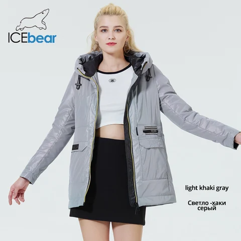 ICEbear 2023 Новая женская одежда для актрисы Модная куртка с капюшоном Ветрозащитное теплое весеннее пальто GWC22088I