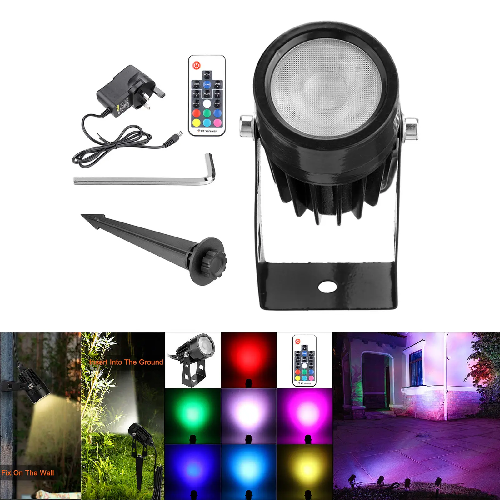 4 pieces Landscape Lights LED12V IP65 Waterproof Colour Changing Adjustable 
4 pieces Landscape Lights LED12V IP65 Waterproof Colour Changing Adjustable