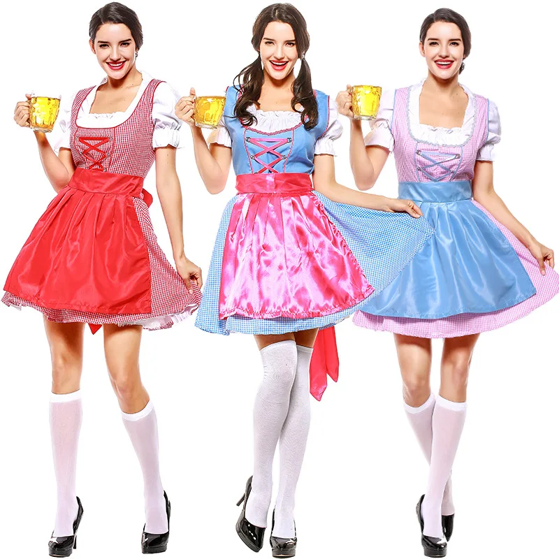 Women German Bavarian Oktoberfest Top Dress Apron Set Halloween Cosplay Costumes Ladies Beer Maid Waiter Fancy Party Dresses
Women German Bavarian Oktoberfest Top Dress Apron Set Halloween Cosplay Costumes Ladies Beer Maid Waiter Fancy Party Dresses