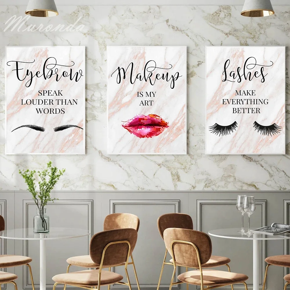 Fashion Canvas Makeup Quote Art Poster Print Eyelash Eyebrow Lips Marble Painting Nordic Wall Picture For Living Room Decoration
Fashion Canvas Makeup Quote Art Poster Print Eyelash Eyebrow Lips Marble Painting Nordic Wall Picture For Living Room Decoration