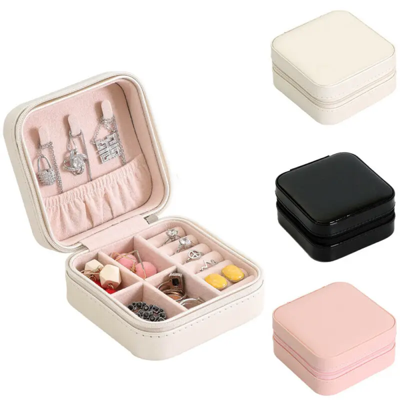 Mini Faux Leather Travel Jewelry Box Easy Portable Gift Storage Organizer Case Earring Ring Necklace Storage Box Creative Gift
Mini Faux Leather Travel Jewelry Box Easy Portable Gift Storage Organizer Case Earring Ring Necklace Storage Box Creative Gift