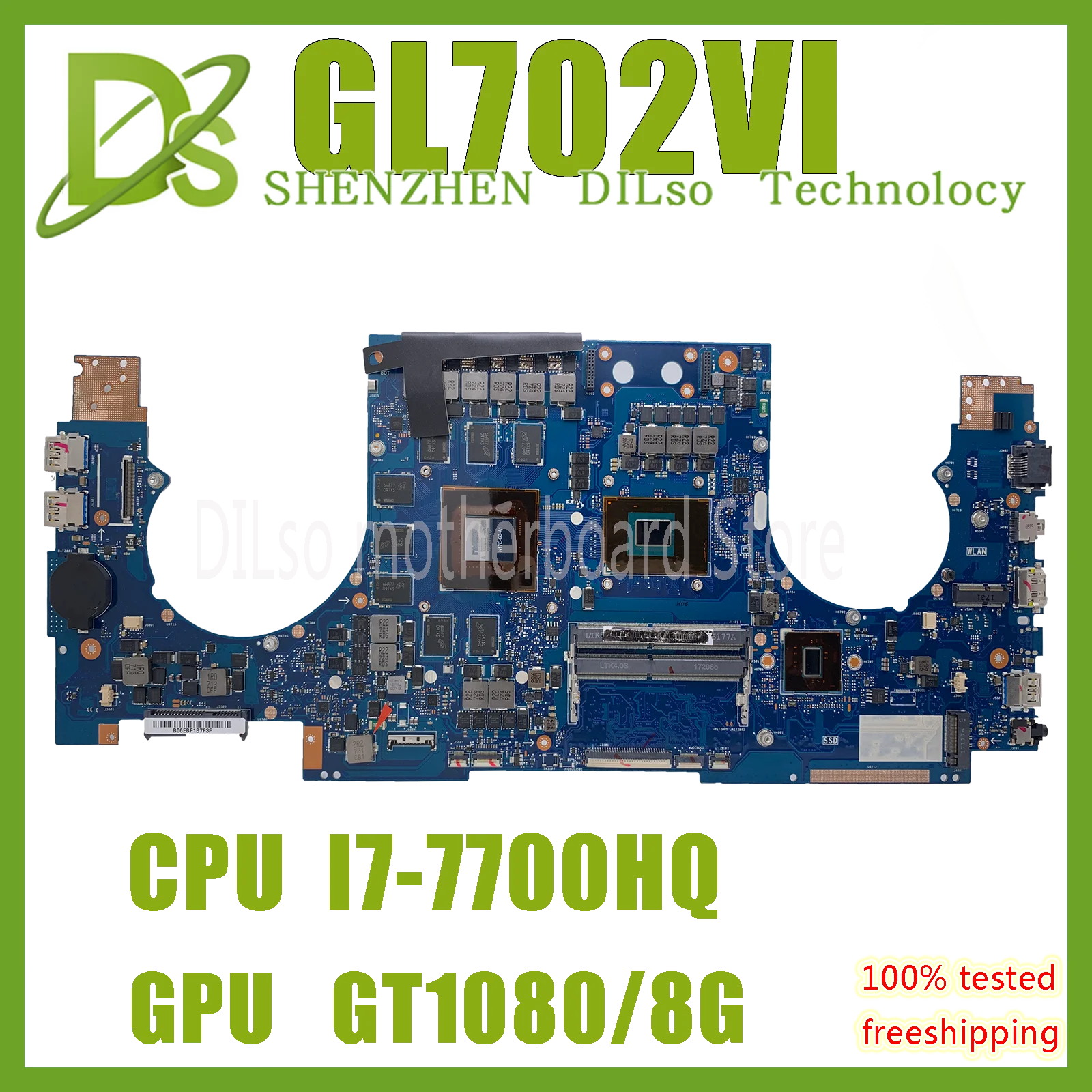 GL702VI for ASUS ROG GL702VI S7V S7VI laptop motherboard Original mainboard CPU I7-7700HQ GPU GTX1080/8G 100%tesk work
GL702VI for ASUS ROG GL702VI S7V S7VI laptop motherboard Original mainboard CPU I7-7700HQ GPU GTX1080/8G 100%tesk work