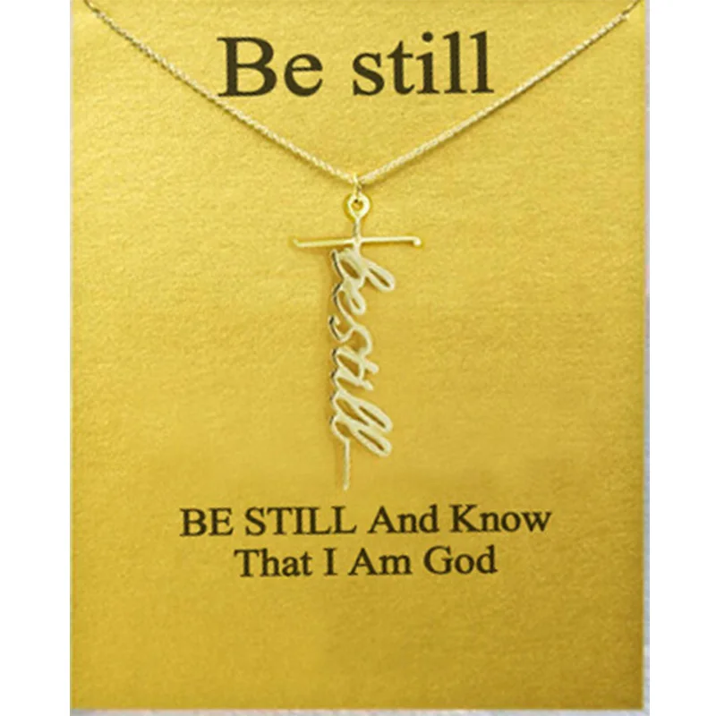 Minimalist Be Still Cross Pendant Necklace Make A Wish Card Necklace For Women Engagement Christian Christmas Gift New Arrival
Minimalist Be Still Cross Pendant Necklace Make A Wish Card Necklace For Women Engagement Christian Christmas Gift New Arrival