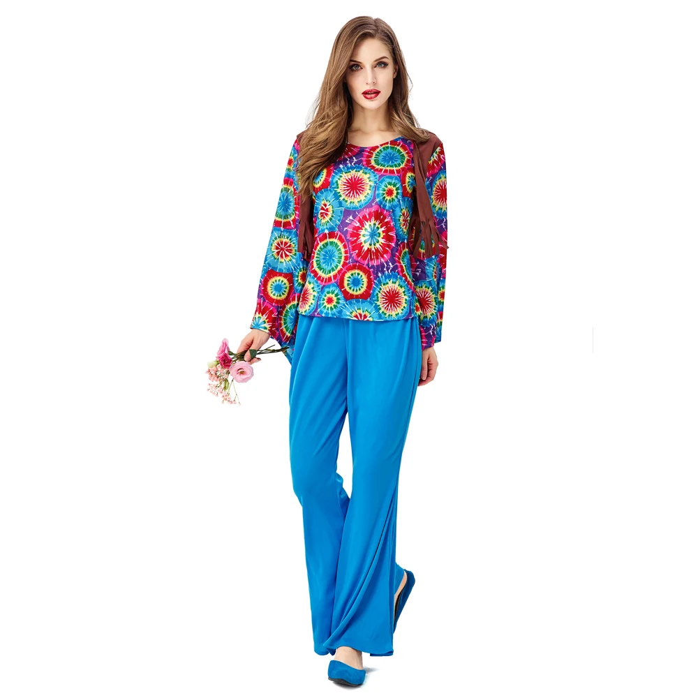 Snailify Women 70s Flower Power Hippie Costume Halloween Costume For Adult Peace & Love Costume Fringe Chick Cosplay 
Snailify Women 70s Flower Power Hippie Costume Halloween Costume For Adult Peace & Love Costume Fringe Chick Cosplay