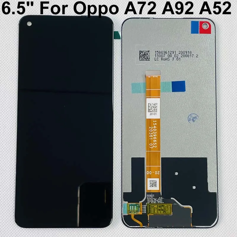 Черный ЖК-дисплей 6,5 дюйма для Oppo A72, A92, A52, CPH2069, CPH2067, экран-матрица с сенсорным экраном, дигитайзер, стекло в сборе
Черный ЖК-дисплей 6,5 дюйма для Oppo A72, A92, A52, CPH2069, CPH2067, экран-матрица с сенсорным экраном, дигитайзер, стекло в сборе