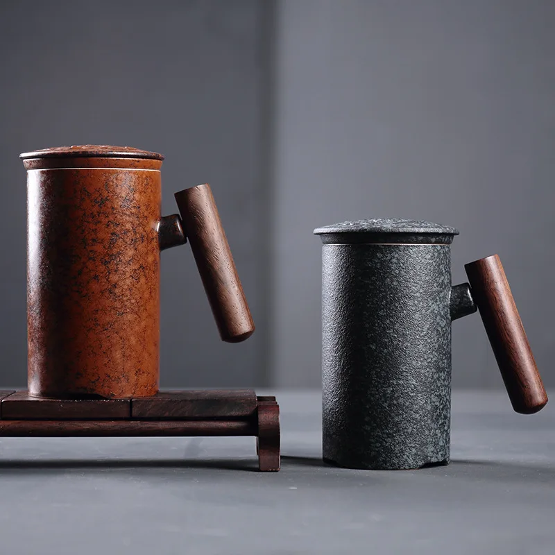 300ml Vintage Crude Ceramic Coffee Mug Tumbler Rust Glaze With Wooden Handgrip Tea Milk Beer Water Cup Home Office Drinkware
300ml Vintage Crude Ceramic Coffee Mug Tumbler Rust Glaze With Wooden Handgrip Tea Milk Beer Water Cup Home Office Drinkware