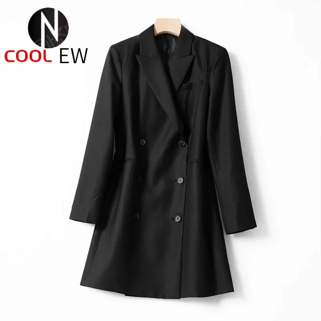 Ladies Long Sleeve Notched Wool Blend Suit Dress - Women Dark Green/Black Casual Ol Dress 
Ladies Long Sleeve Notched Wool Blend Suit Dress - Women Dark Green/Black Casual Ol Dress