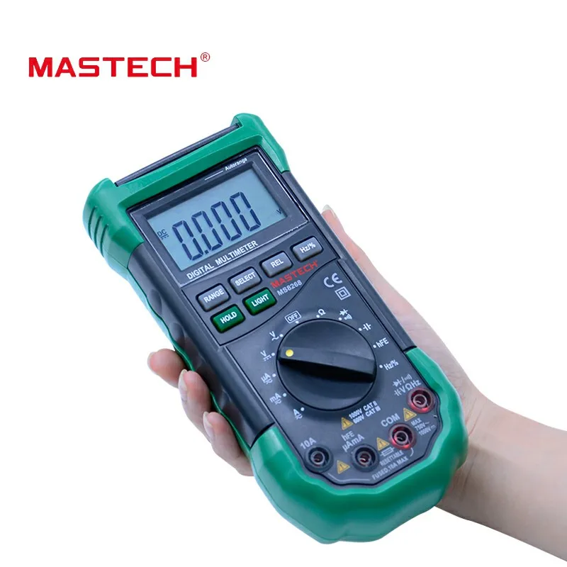 MASTECH MS8268 Digital Multimeter auto ranging 4000 counts ac/dc ammeter voltmeter ohm Frequency electrical diode tester
MASTECH MS8268 Digital Multimeter auto ranging 4000 counts ac/dc ammeter voltmeter ohm Frequency electrical diode tester