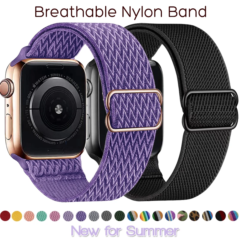Регулируемый эластичный нейлоновый ремешок для Apple Watch, эластичный ремешок 42 мм 44 мм 38 мм 40 мм для iWatch Series SE/6/5/4/3/2/1
Регулируемый эластичный нейлоновый ремешок для Apple Watch, эластичный ремешок 42 мм 44 мм 38 мм 40 мм для iWatch Series SE/6/5/4/3/2/1