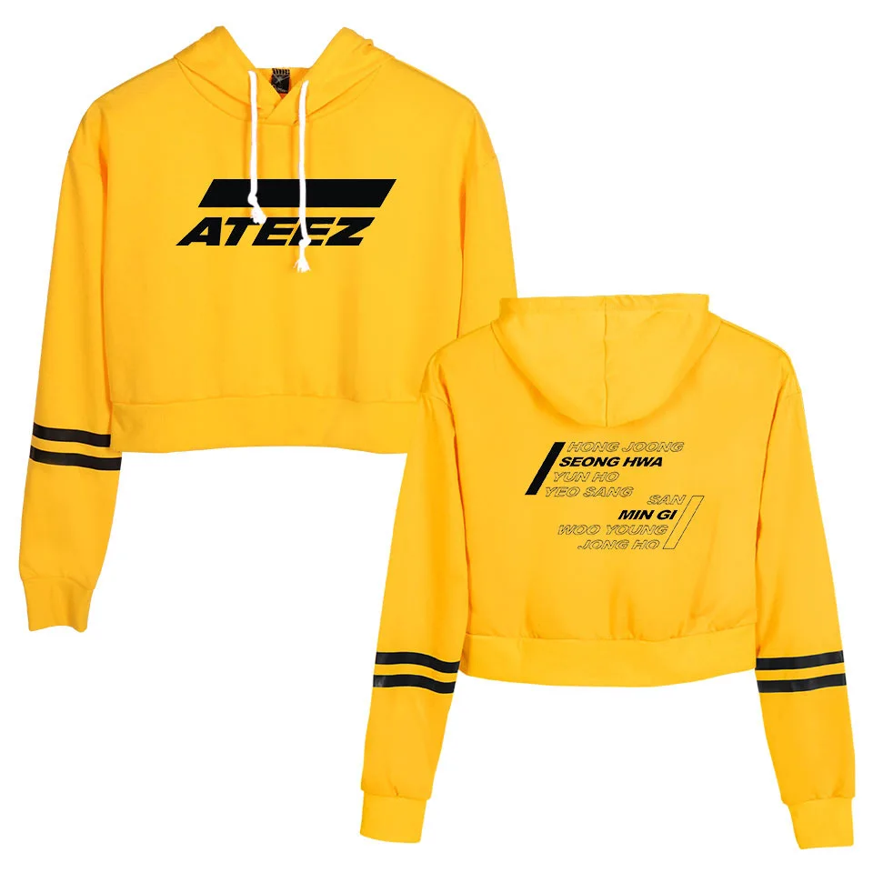 Korean Team ATEEZ KPOP Crop Top Hoodie Harajuku Cropped Sweatshirt Streetwear Hip Hop Long Sleeves Pullover Tops Sudaderas Mujer
Korean Team ATEEZ KPOP Crop Top Hoodie Harajuku Cropped Sweatshirt Streetwear Hip Hop Long Sleeves Pullover Tops Sudaderas Mujer
