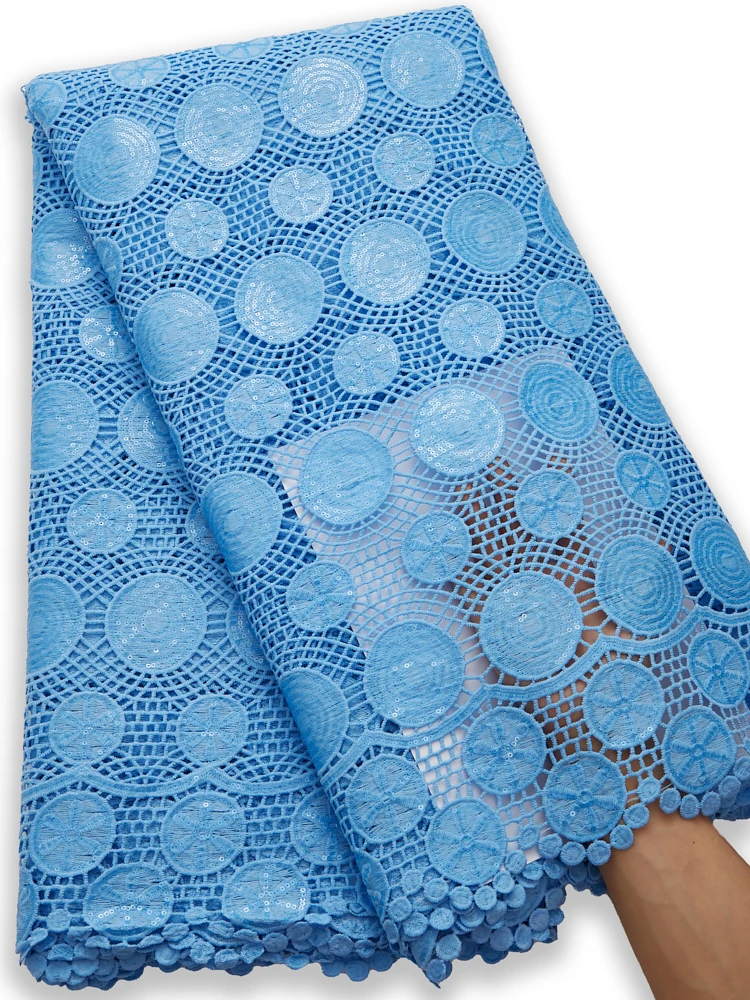 New Design Guipure Dentelle African Lace Fabric Sky Blue Sequined Water Soluble Lace Fabrics 5 Yards 2021 For Party Dress A2682
New Design Guipure Dentelle African Lace Fabric Sky Blue Sequined Water Soluble Lace Fabrics 5 Yards 2021 For Party Dress A2682