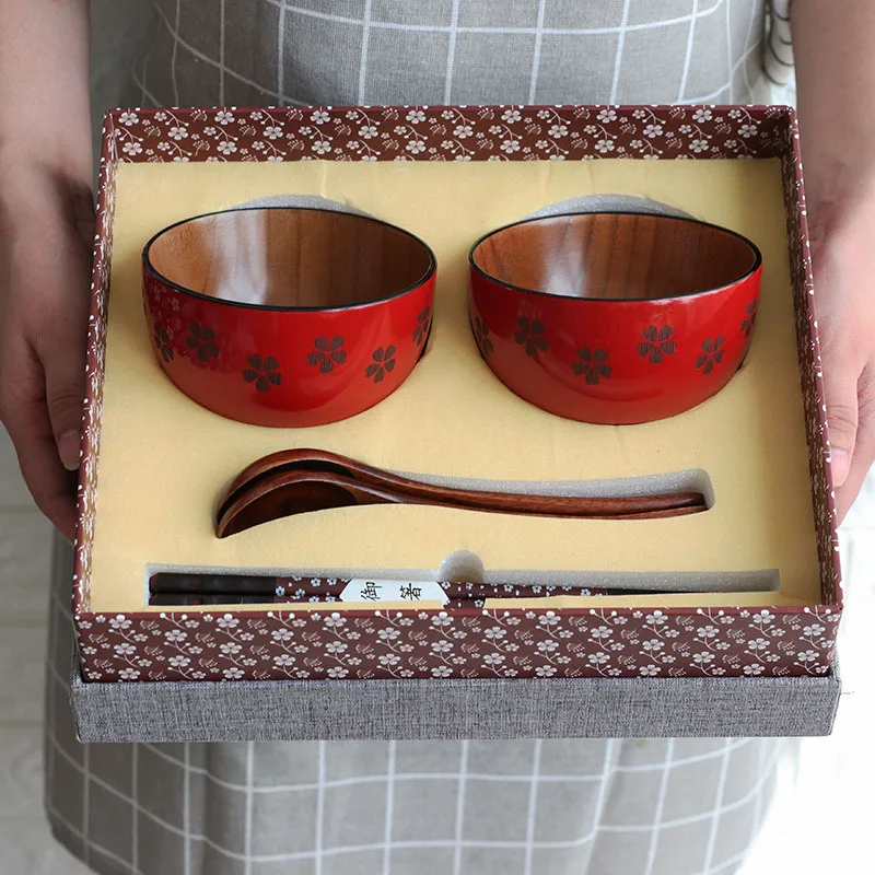 Japanese Wooden Bowls Spoons Chopsticks Set Gift Box 2 6 Pairs for Rice Salad Noodle Soup Ice Cream
Japanese Wooden Bowls Spoons Chopsticks Set Gift Box 2 6 Pairs for Rice Salad Noodle Soup Ice Cream