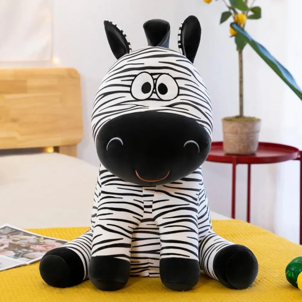 

Ornamental Plush Doll Cute Shape Cartoon Zebra Multipurpose 40cm Height Animal Stuffed Doll for Holiday Gift for Holiday Gift