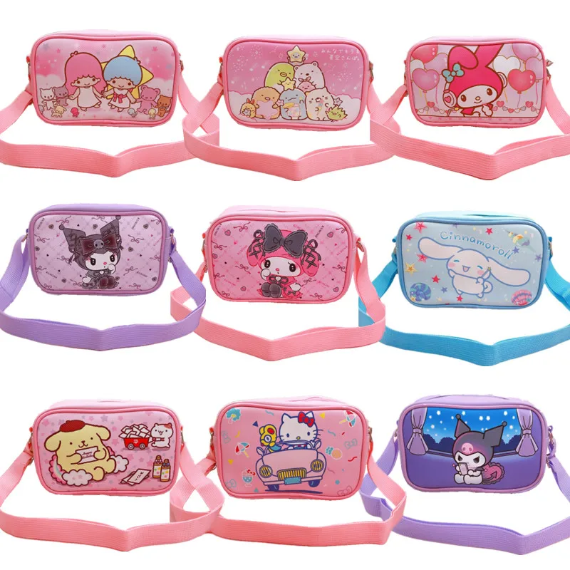 Kawaii Sanrios милый аниме Cinnamoroll My Melody Kuromi PU Сумка игрушка мультяшная сумка через плечо сумка-мессенджер для девочек Рождественский подарок