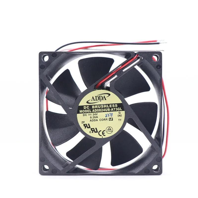 ADDA AD0824UB-A73GL 80*80*20MM DC Axial Fan 24v 0.26A Cabinet Cooling Fan 
ADDA AD0824UB-A73GL 80*80*20MM DC Axial Fan 24v 0.26A Cabinet Cooling Fan