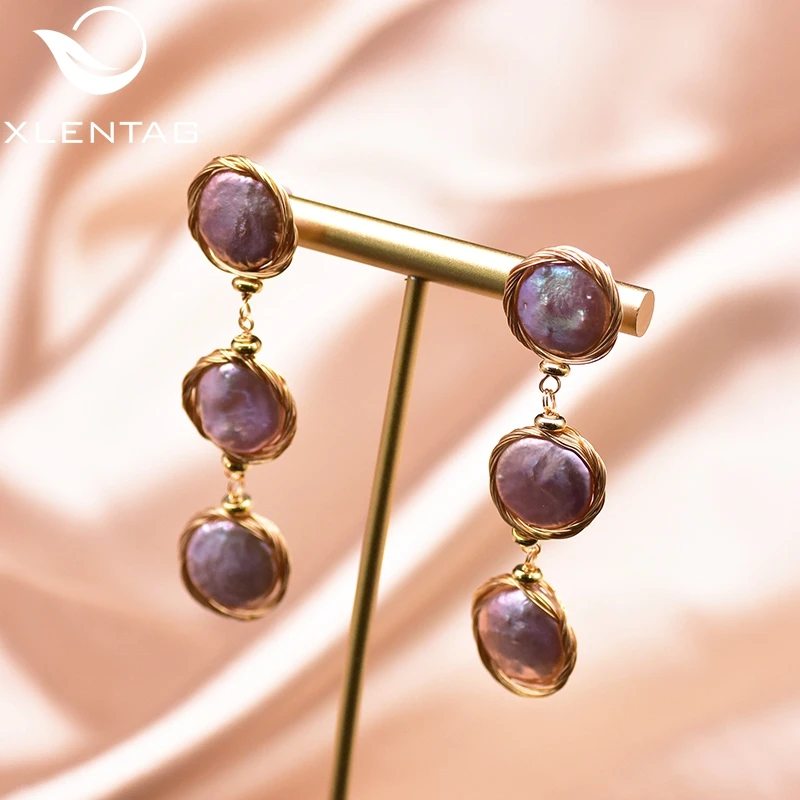 XlentAg Romantic Natural Purple Flat Baroque Pearls Long Drop Earrings Women Accessories Wedding Gift Korean Fine Jewrlry GE0934
XlentAg Romantic Natural Purple Flat Baroque Pearls Long Drop Earrings Women Accessories Wedding Gift Korean Fine Jewrlry GE0934