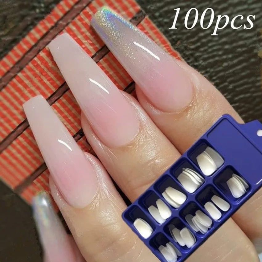 100pcs Transparent Long Coffin Shape Full Cover Beautiful Fake Nails Art Tip Fake Nails Tips ABS Full Cover Pointed Fasle Nails
100pcs Transparent Long Coffin Shape Full Cover Beautiful Fake Nails Art Tip Fake Nails Tips ABS Full Cover Pointed Fasle Nails