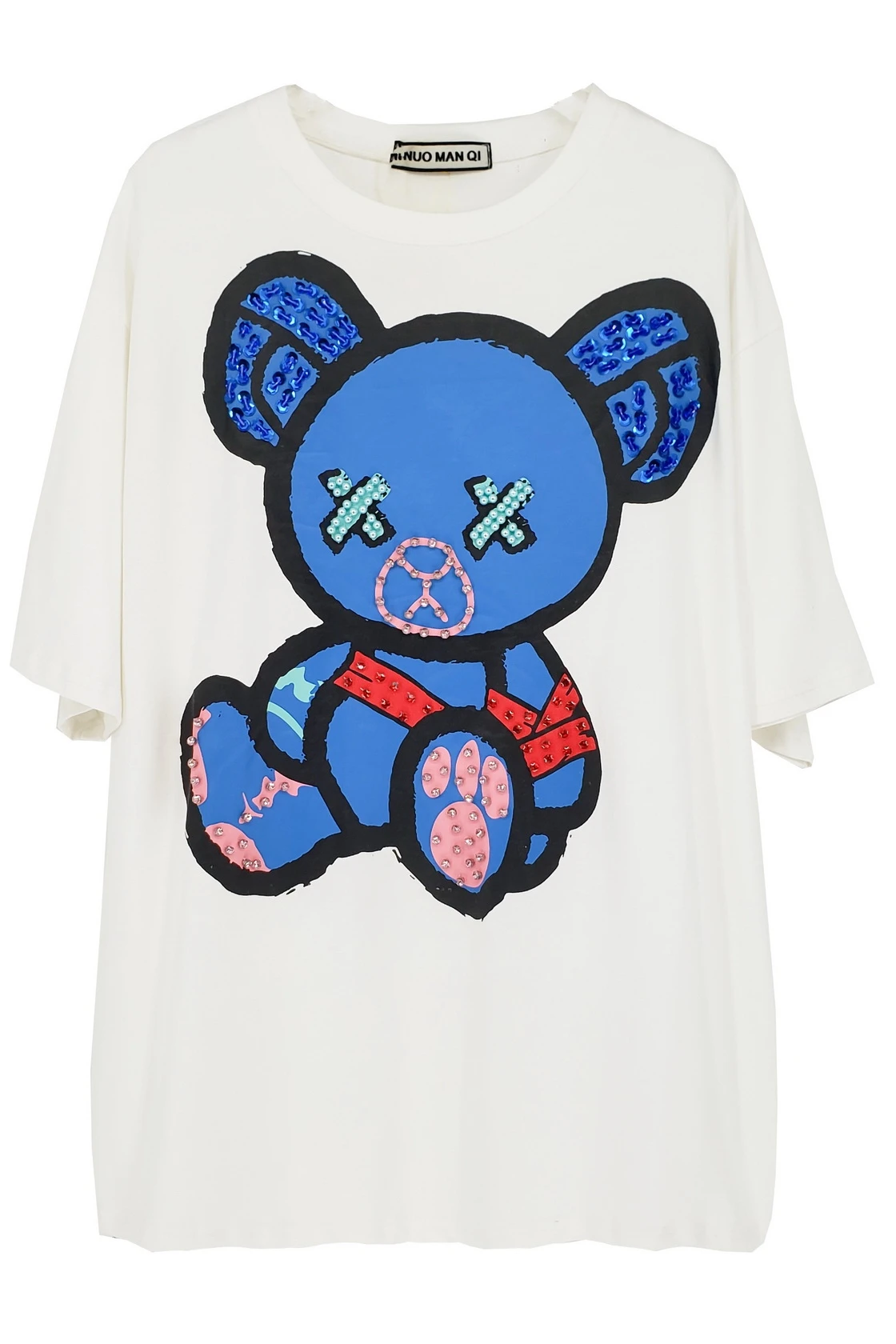 Heavy Industry Bear Printed Crystal-Studded Sequins Pearl T-shirt European Goods All-Match Loose White Base Short Sleeve Summer
Heavy Industry Bear Printed Crystal-Studded Sequins Pearl T-shirt European Goods All-Match Loose White Base Short Sleeve Summer